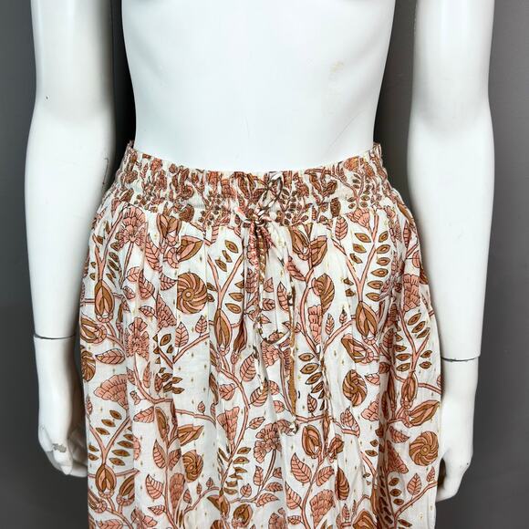 Tuckernuck Marea maxi skirt small NWT Floral India block print cotton pink boho - Picture 7 of 10